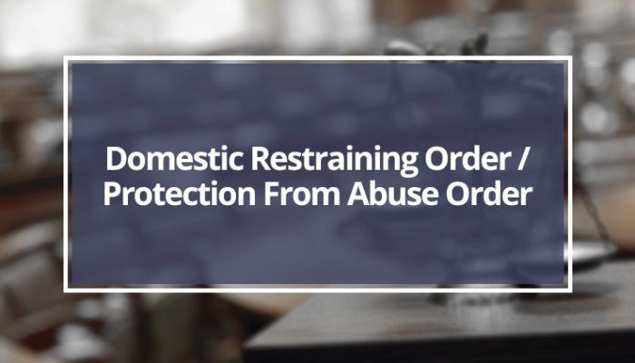 Domestic Restraining Order Protection From Abuse Order